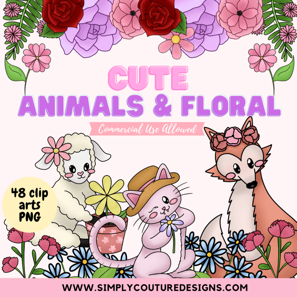 Cute Animals & Floral Clip Arts Coupon Code